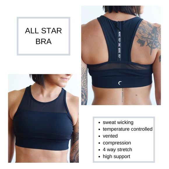 Zyia black all star sports bra with mesh high neck - Picture 15 of 15